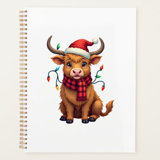 Illustration vectorielle de Noël vintage de vache (Devant)