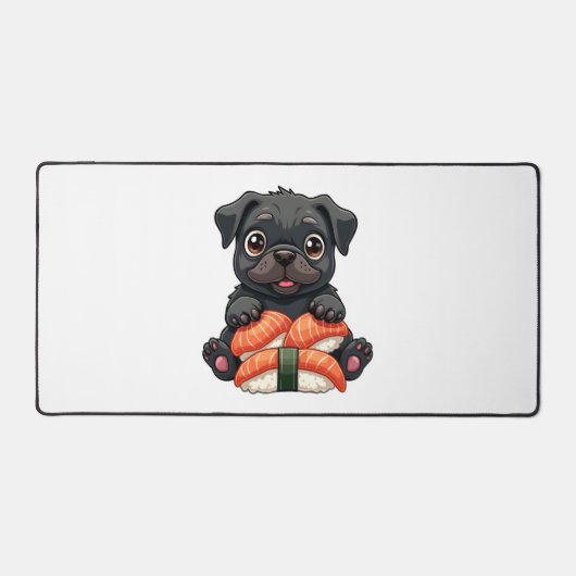 Illustration vectorielle de sushi de pug noir mign (Recto)