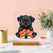 Illustration vectorielle de sushi de pug noir mign (Mariage)