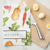 Illustration végétale serviette de cuisine personn (Quart Plié)