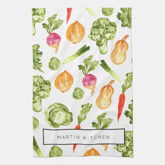 Illustration végétale serviette de cuisine personn (Vertical)