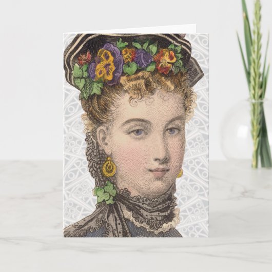 Illustration victorienne de mode - carte de voeux (Devant)