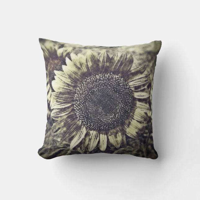 Illustration vintage #3 - coussin de tournesol (Recto)
