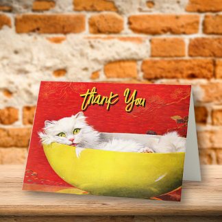 Illustration vintage Chat En Merci Jaune Bowl