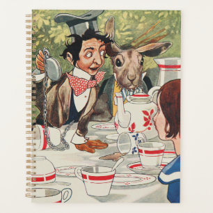 Illustration vintage d'Alice à la fête de thé du C
