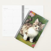 Illustration vintage de chat avec Fleurs rouges (Devant avec enveloppe)