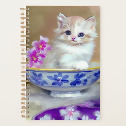Illustration vintage de chaton blanc (Devant)