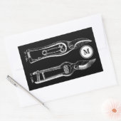 ILLUSTRATION vintage Prononce Stickers Monogramme (Enveloppe)