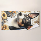 Illustration vintage Rat Terrier (Serviette de bain)