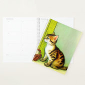 Illustration vintage Tabby Cat (Devant avec enveloppe)