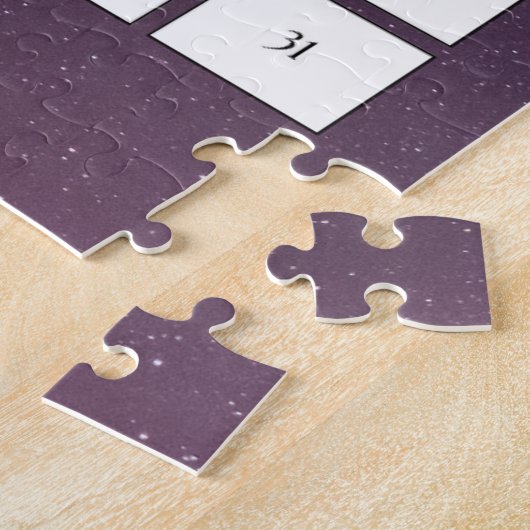 Illustration violette Noël Bingo Jigsaw Puzzle (Côté)