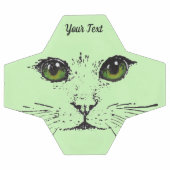 Illustration Visage de chat noir Yellow Eyes vert (Plat)