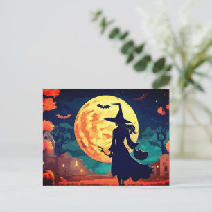 Illustration Young Witch Carte postale Halloween