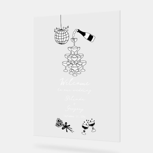 Illustrations à main noire Doodles Mariage (Angle)