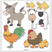 Illustrations animales autocollants (Feuille)