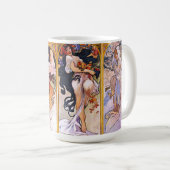 Illustrations d'Alphonso Mucha sur un café Mug (Devant droit)