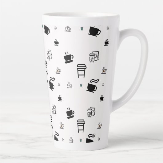 Illustrations de latte de café dans une tasse noir (Droite)