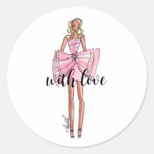 Illustrations de mode autocollants roses (Devant)