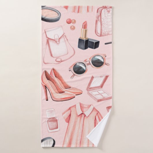 Illustrations de mode. Motif transparent (Serviette de bain)