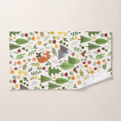 Illustrations de style scandinave sur Motif crème (Serviette à main)