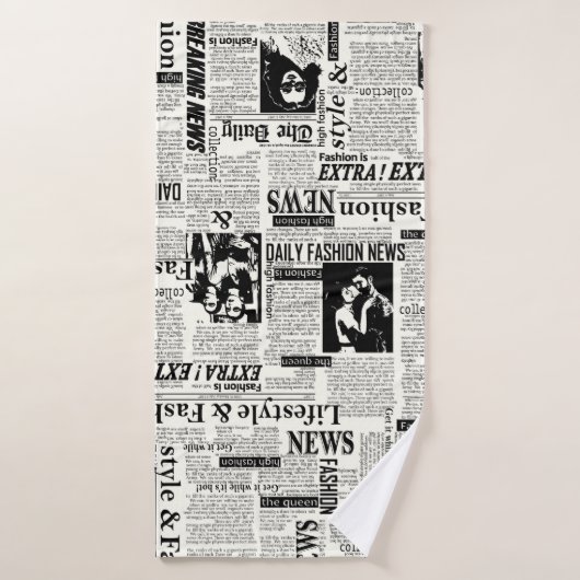 Illustrations des journaux en première page (Serviette de bain)