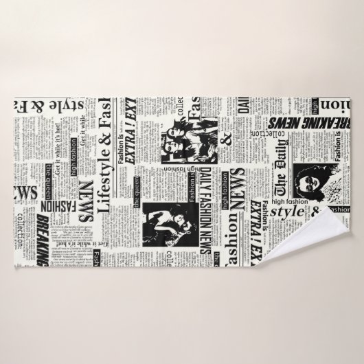 Illustrations des journaux en première page (Serviette de bain)