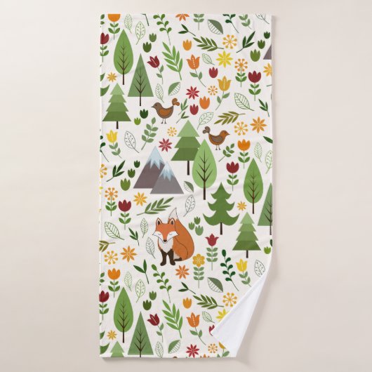 Illustrations scandinaves de style sur Crm grand (Serviette de bain)