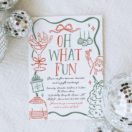 Illustrative Christmas Party Invitation