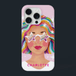 Illustré femme mignonne fille arc-en-ciel personna<br><div class="desc">Un beau coque pour votre téléphone,  avec une illustration colorée faite main.</div>