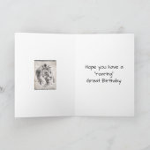 Illustré Sepia Lion joyeuse carte d'anniversaire (Intérieur)