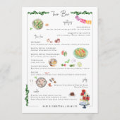 Illustré sur mesure | Menu de mariage de bar à tac (Devant)