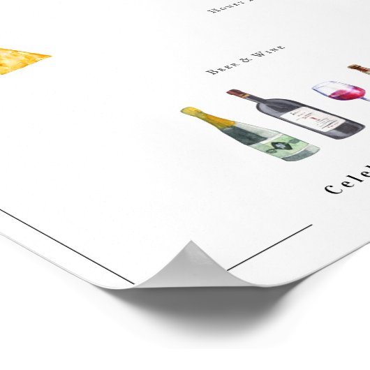 Illustré sur mesure | Poster du menu Mariage (Coin)