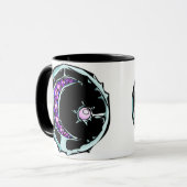 Illustreerde gemstone crescent maan en ster. mok (Voorkant links)