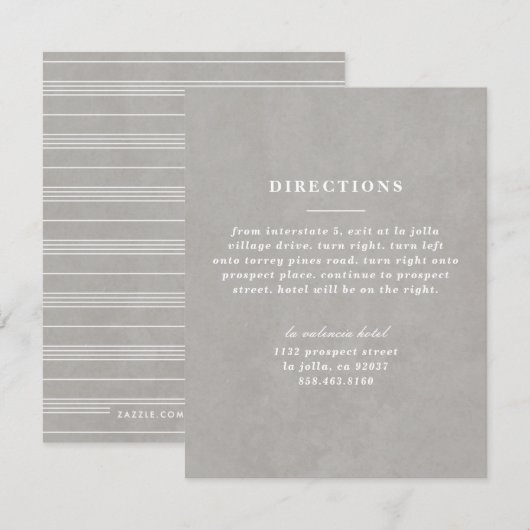 Illustreerde Kaart Knot Directions - Grijs (Voorkant / Achterkant)