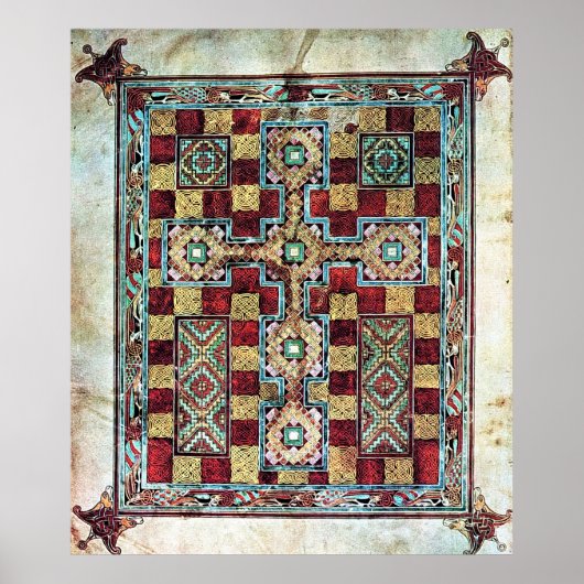 Illustreerde pagina Manuscript Cross Carpet Poster (Voorkant)