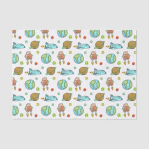 Illustreerde raketten in het ruimtetype tissuepapier