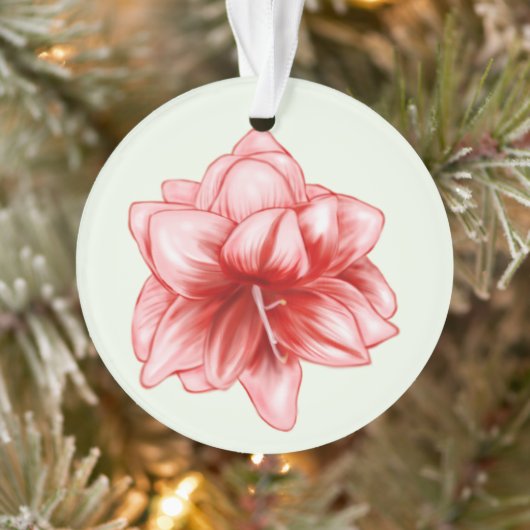 Illustreerde roze en witte amaryllis ornament (Boom)