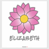 Illustreerde roze ventilator met tekstStickers Sticker (Vel)