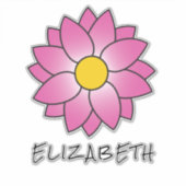 Illustreerde roze ventilator met tekstStickers Sticker (Voorkant)