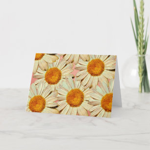 Illustreerde Rustic Daisy Flowers Note Kaart