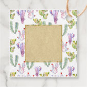 Illustreerde Waterverf CACTI Fiesta Dank u Naam Bedankjes Labels (Achterkant)