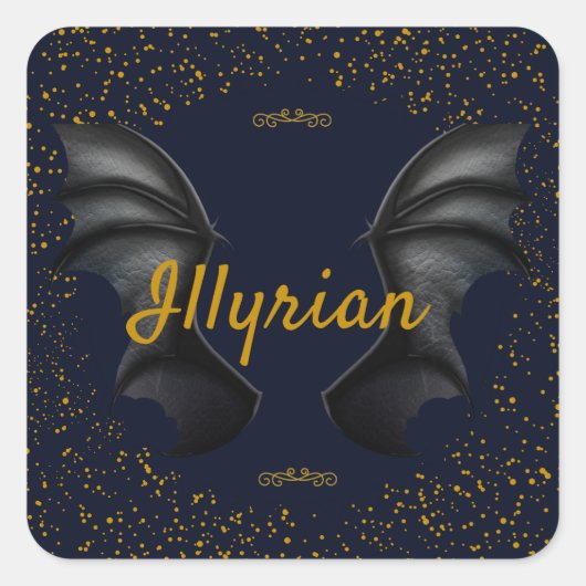 Illyrian Wings Vierkante Sticker (Voorkant)