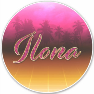 Ilona Prénom Golden Pink Autocollants