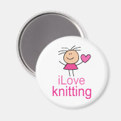 iLove breien cadeau Magneet (Voorkant / Achterkant)