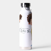 Ilove you - Bouteille d'eau florale