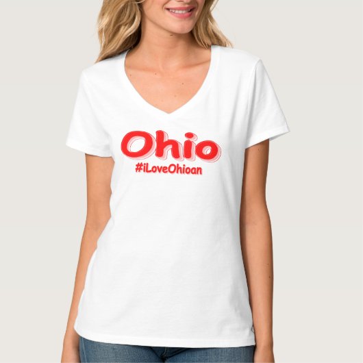 "#iLoveOhioan" Cute Design. Bestel nu T-shirt (Voorkant)