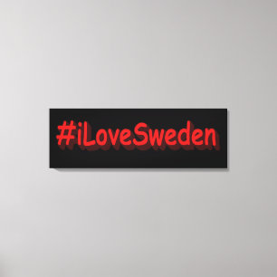 "#iLoveSweden" Cute Design. Bestel nu Canvas Afdruk