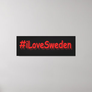 "#iLoveSweden" Cute Design. Bestel nu Canvas Afdruk
