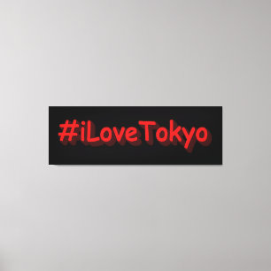 "#iLoveTokyo" Cute Design. Bestel nu Canvas Afdruk