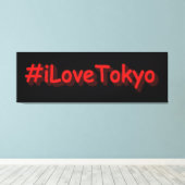 "#iLoveTokyo" Cute Design. Bestel nu Canvas Afdruk (Insitu (Houten vloer))